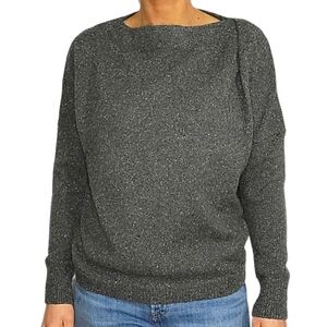 & Other Stories Boat Neck Sweater Small Grey Speckled